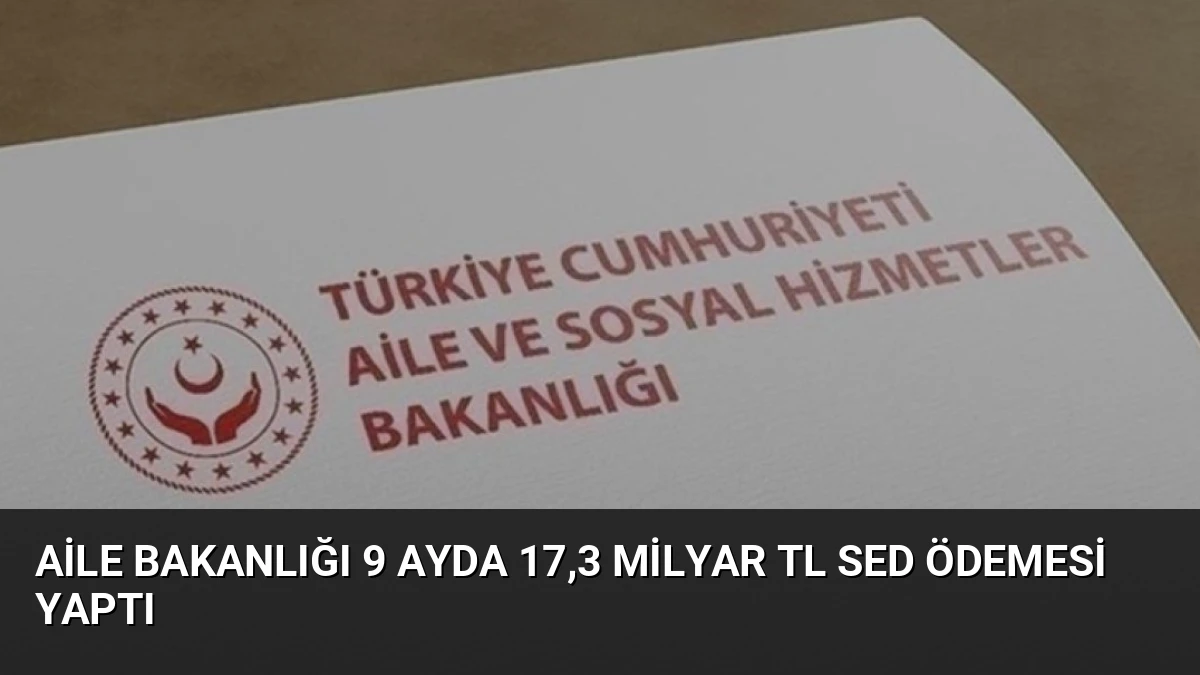Aile Bakanlığı 9 Ayda 17,3 Milyar TL SED Ödemesi Yaptı